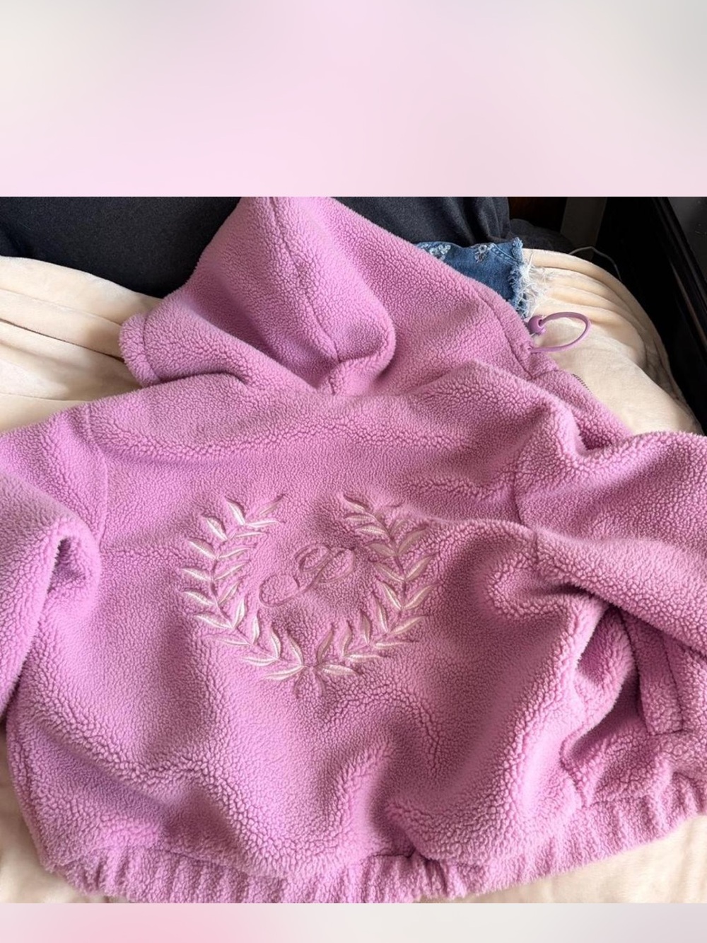 Victoria secret,PINK plush teddy bomber jacket. Originally 115